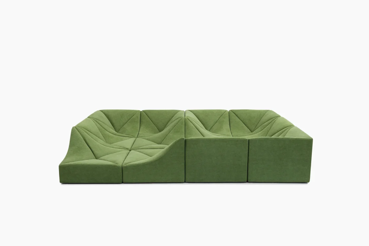 dune couch 12 pieces in green fabric