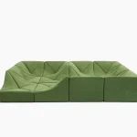 dune couch 12 pieces in green fabric