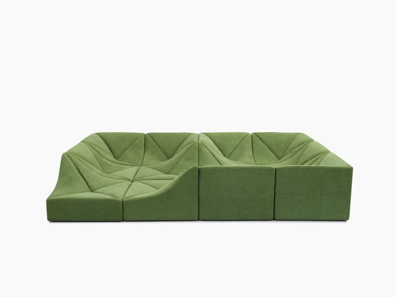 dune couch 12 pieces in green fabric