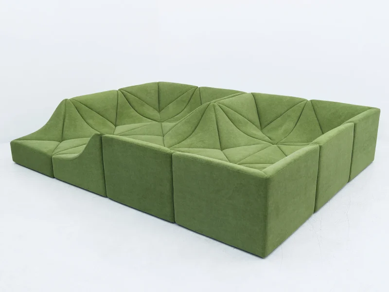 dune couch 12 pieces in green fabric