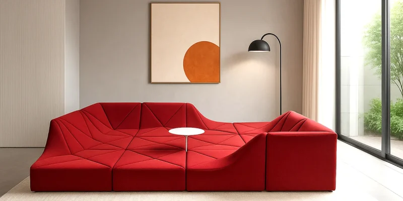 dune couch in living room