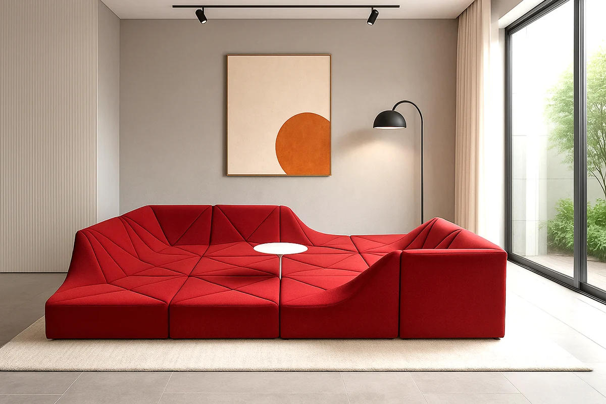 dune couch in living room