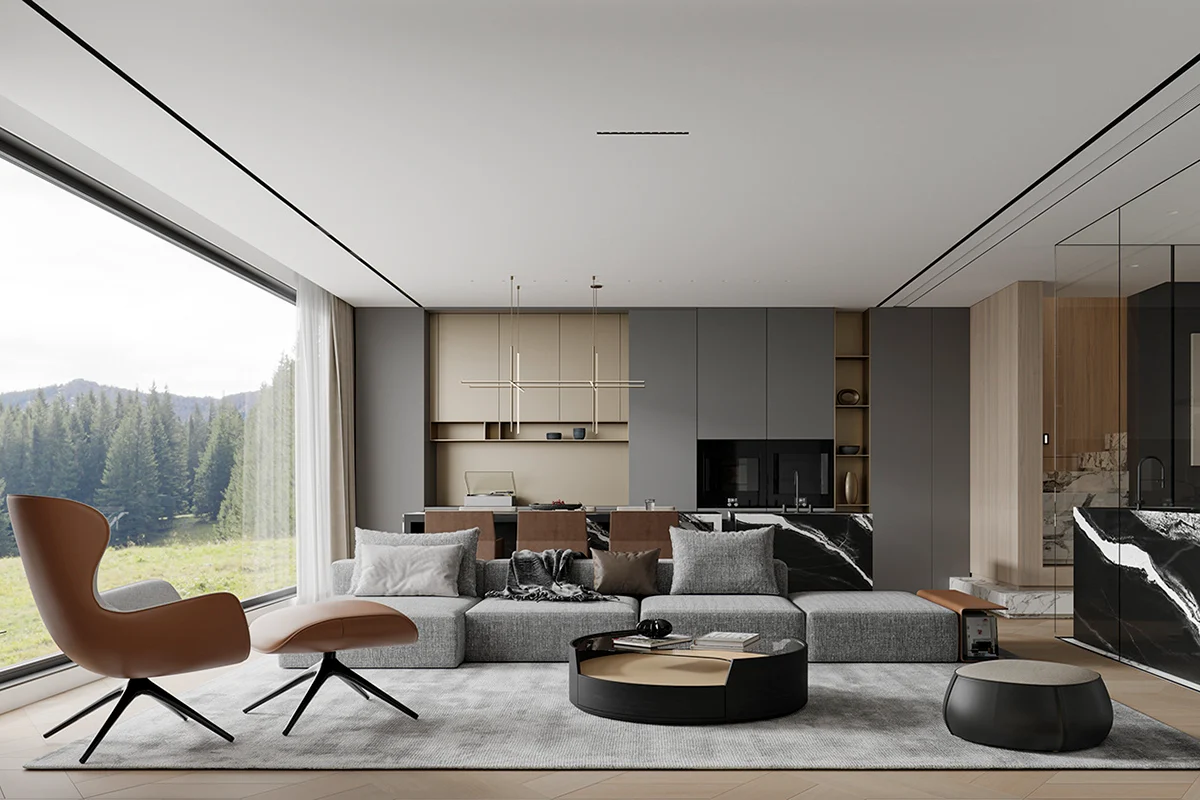 modular sofa for open space