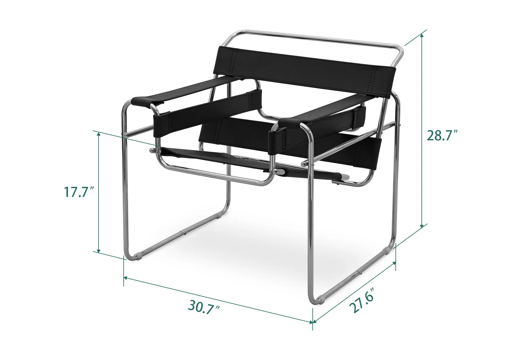 breuer-inspired-wassily-chair-cl023le01s-dimension